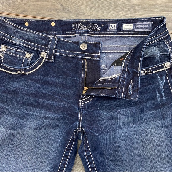 Miss Me Signature Straight Jeans Embellished 31 - Picture 6 of 8